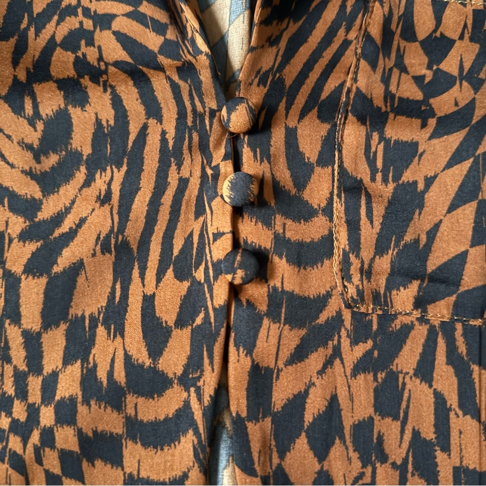 Free people Brown and Black Blouse size 2 - Picture 4 of 8
